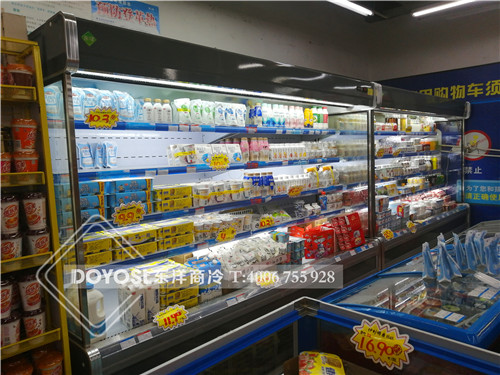 廣東省汕尾市城區超市冷柜-牛奶展示柜-風幕柜案例